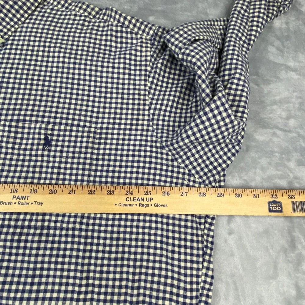 Polo Ralph Lauren Blake Shirt Mens XXL Blue White Gingham Check Cotton NWT